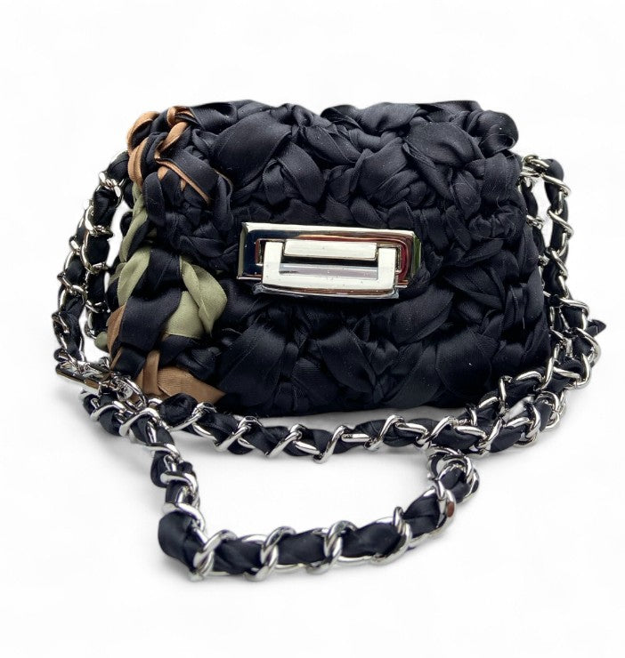 Ribbon flap  crystal buckle