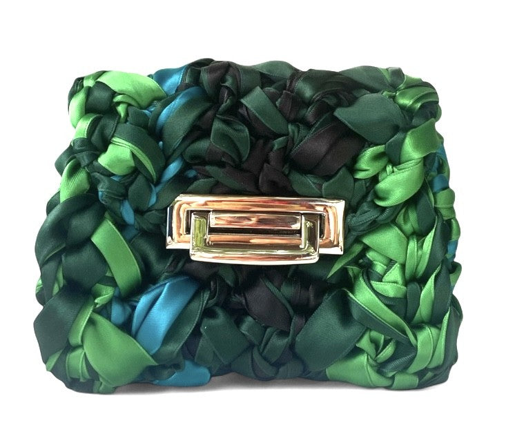 Ribbon flap  crystal buckle