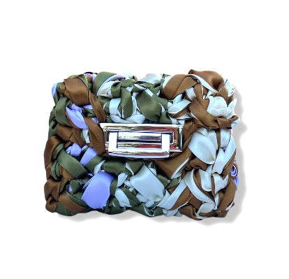 Ribbon flap  crystal buckle