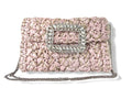 BEBETTE RAFFIA AND JUTE couture crystal buckle