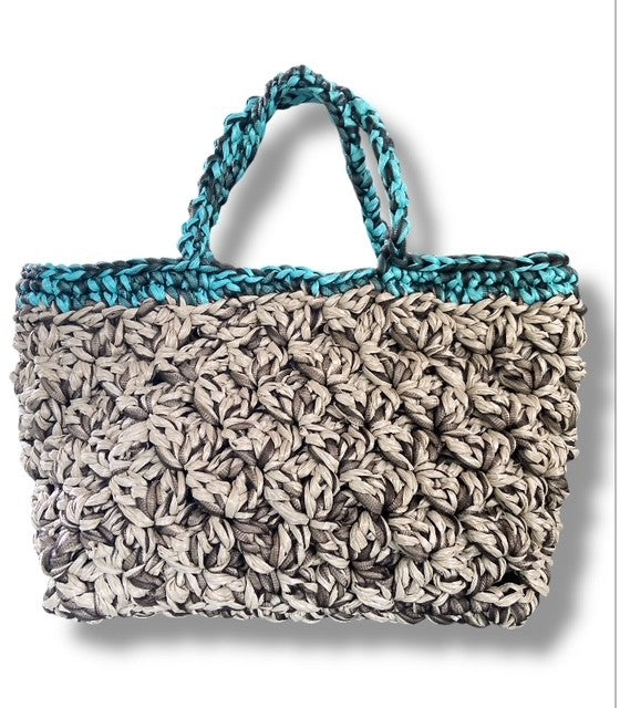 BIANCA basket JUMBO RAFFIA AND NYLON GAZAR