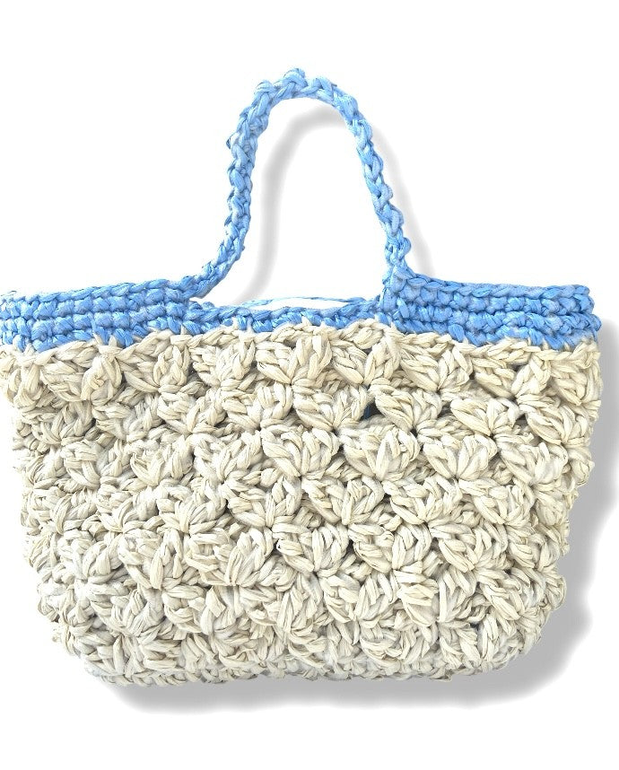 BIANCA basket JUMBO RAFFIA AND NYLON GAZAR