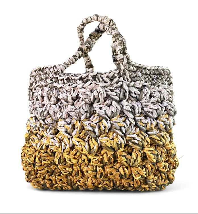 BIANCA basket JUMBO RAFFIA AND NYLON GAZAR