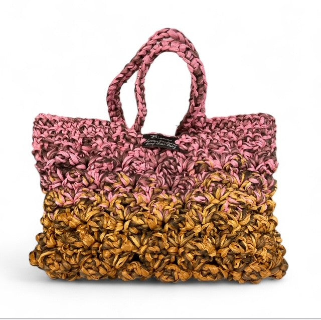 BIANCA basket JUMBO RAFFIA AND NYLON GAZAR